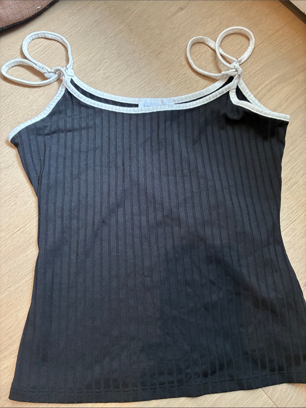 Lovers and friends Women’s Black Ribbed Tank Top with Contrast Trim